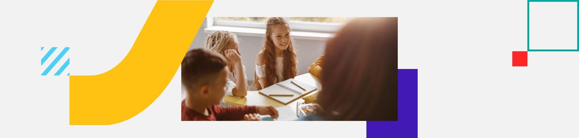 template ensino religioso, imagem de menina estudando na escola