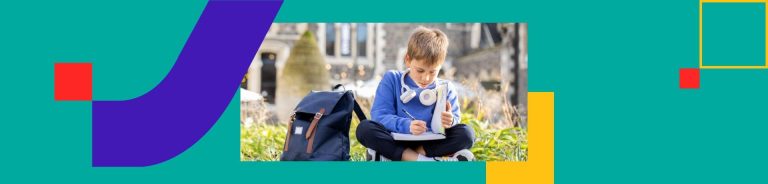 recomposição da aprendizagem template de aluno sentado estudando